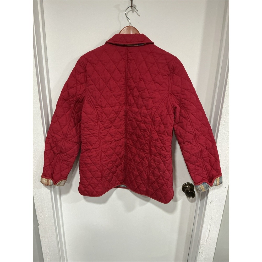 L.L. Bean Quilted Chore Coat, Red, Plaid Lining, Medium, Vintage, Insulated - Picture 7 of 15